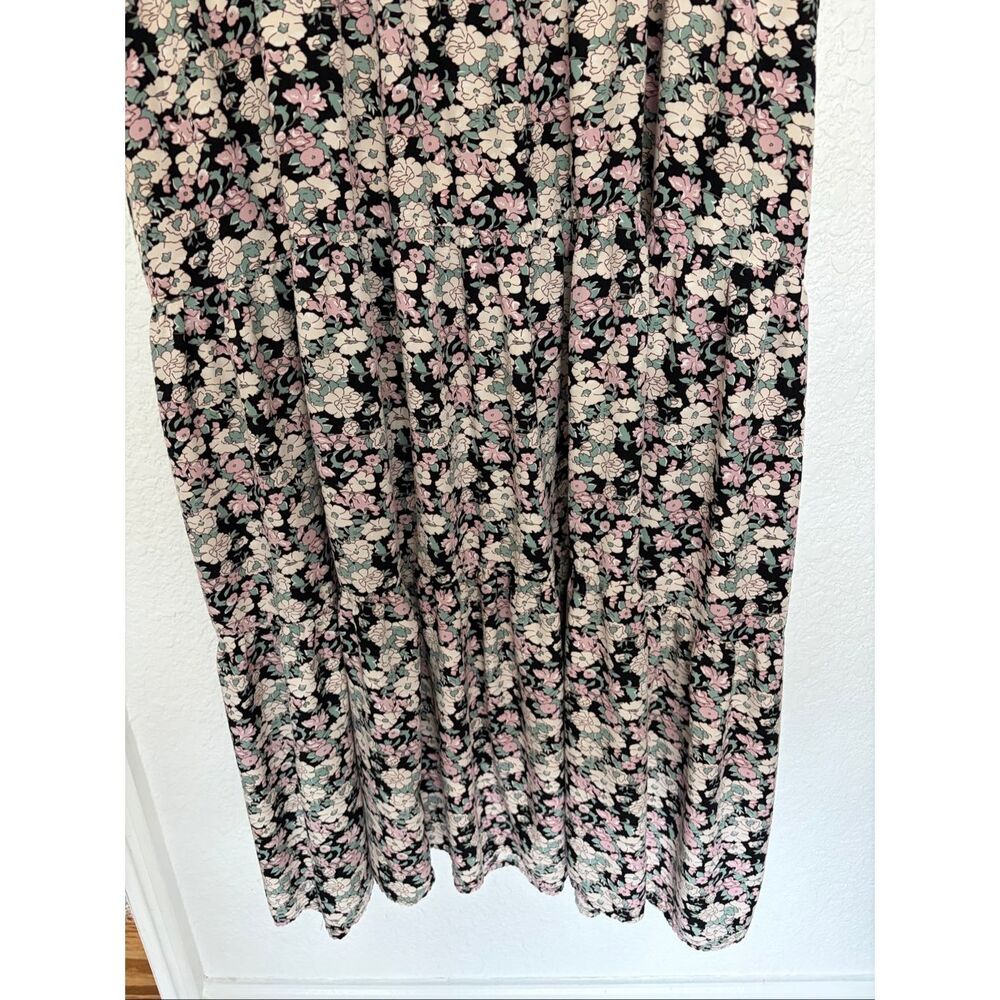 Natural Life Floral Rayon Midi Dress XL Boho Tiered Cottagecore Peasant Multi - Picture 8 of 12